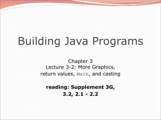 Building Java Programs