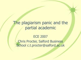 The plagiarism panic and the partial academic