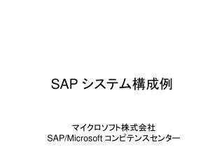 SAP システム構成例