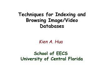 Techniques for Indexing and Browsing Image/Video Databases