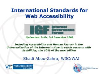 International Standards for Web Accessibility