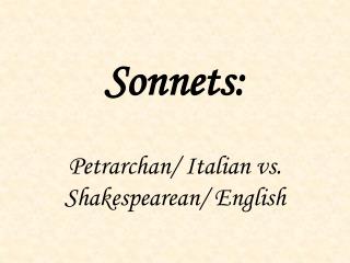 Sonnets: