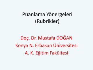 Puanlama Yönergeleri (Rubrikler)