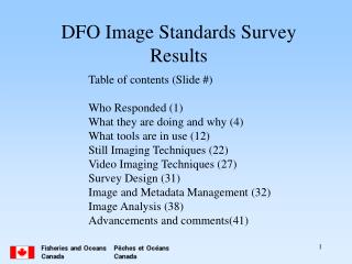 DFO Image Standards Survey Results