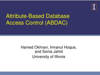 Attribute-Based Database Access Control (ABDAC)