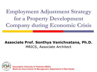 Employment Adjustment Strategy for a Property Development Company during Economic Crisis