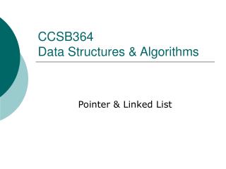 CCSB364 Data Structures &amp; Algorithms