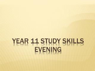 Year 11 Study Skills Evening