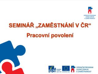 SEMINÁŘ „ZAMĚSTNÁNÍ V ČR“ Pracovní povolení