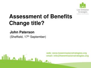 Assessment of Benefits Change title?