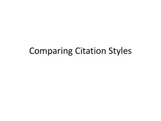 Comparing Citation Styles