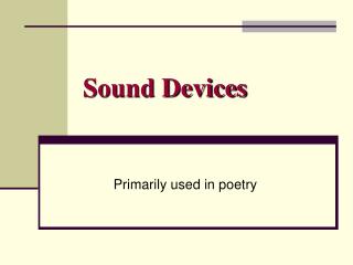 Sound Devices