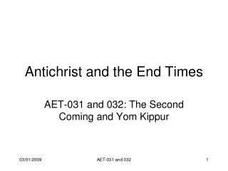 Antichrist and the End Times