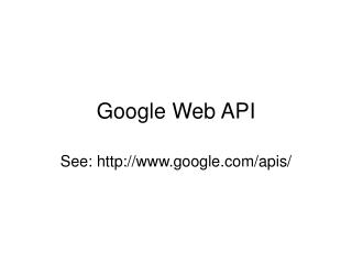Google Web API