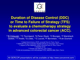 All GERCOR presentations will be available at canceronet/