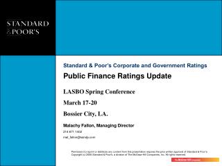 Public Finance Ratings Update