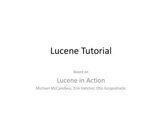 Lucene Tutorial