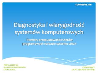 Diagnostyka i wiarygodność systemów komputerowych