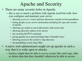 Apache and Security