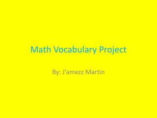 Math Vocabulary Project