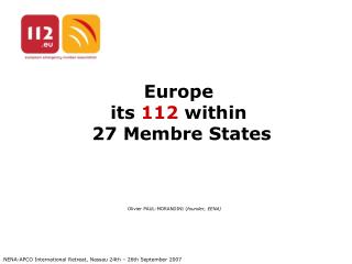 Europe its 112 within 27 Membre States