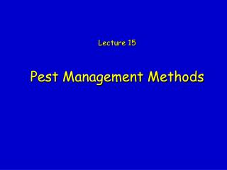 Pest Management Methods