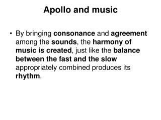 Apollo and music