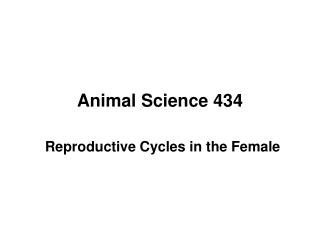 Animal Science 434