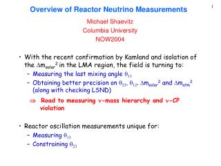 Overview of Reactor Neutrino Measurements