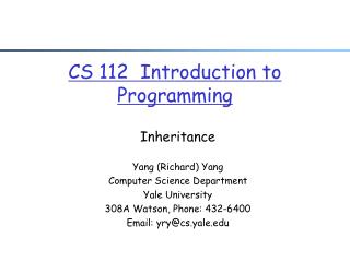 CS 112 Introduction to Programming