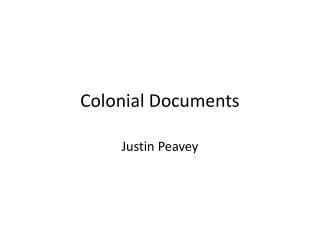 Colonial Documents