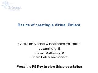 Basics of creating a Virtual Patient