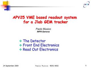 APV25 VME based readout system for a Jlab GEM tracker