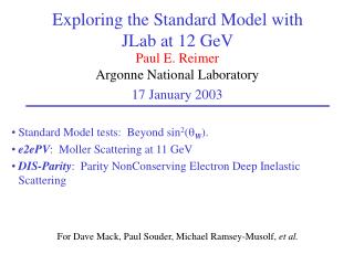 Exploring the Standard Model with JLab at 12 GeV