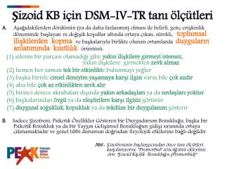 Şizoid KB için DSM-IV-TR tanı ölçütleri