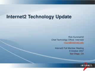 Internet2 Technology Update