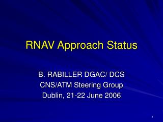 RNAV Approach Status