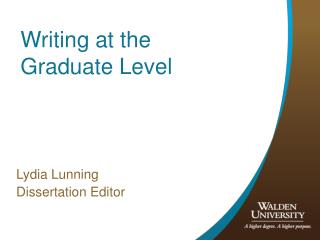 Writing at the Graduate Level