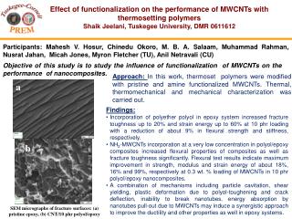Effect of functionalization on the performance of MWCNTs with thermosetting polymers