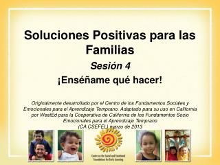 Soluciones Positivas para las Familias