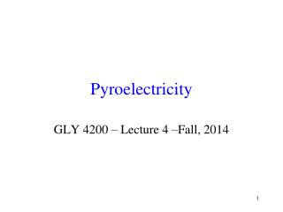 Pyroelectricity