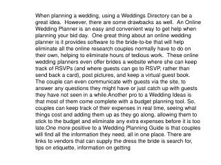 When planning a wedding