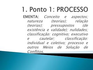 1. Ponto 1: PROCESSO