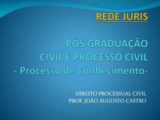 REDE JURIS PÓS GRADUAÇÃO CIVIL E PROCESSO CIVIL - Processo de Conhecimento-