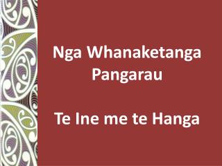 Nga Whanaketanga Pangarau Te Ine me te Hanga