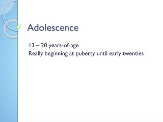 Adolescence