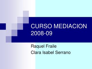 CURSO MEDIACION 2008-09