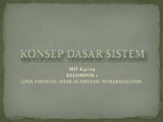 KONSEP DASAR SISTEM