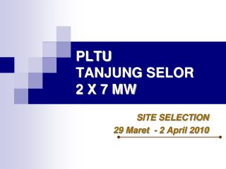 PLTU TANJUNG SELOR 2 X 7 MW