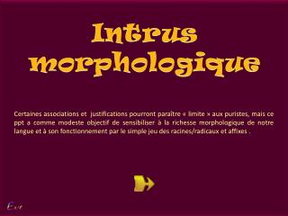 Intrus morphologique